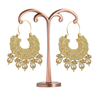 Sukkhi Classic Gold Plated Pearl Chandbali Earring for Women