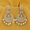 Sukkhi Gleaming Pearl Gold Plated Kundan Chandbali Earring for Women