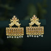 Sukkhi Glimmery Pearl Gold Plated Peacock Dangle Earring For Women