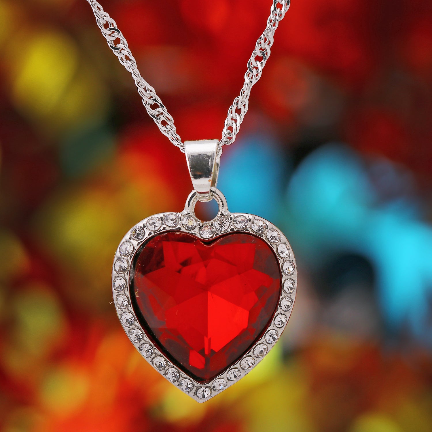Scintillare by Sukkhi Lavish Rhodium Plated Heart Pendant For Women