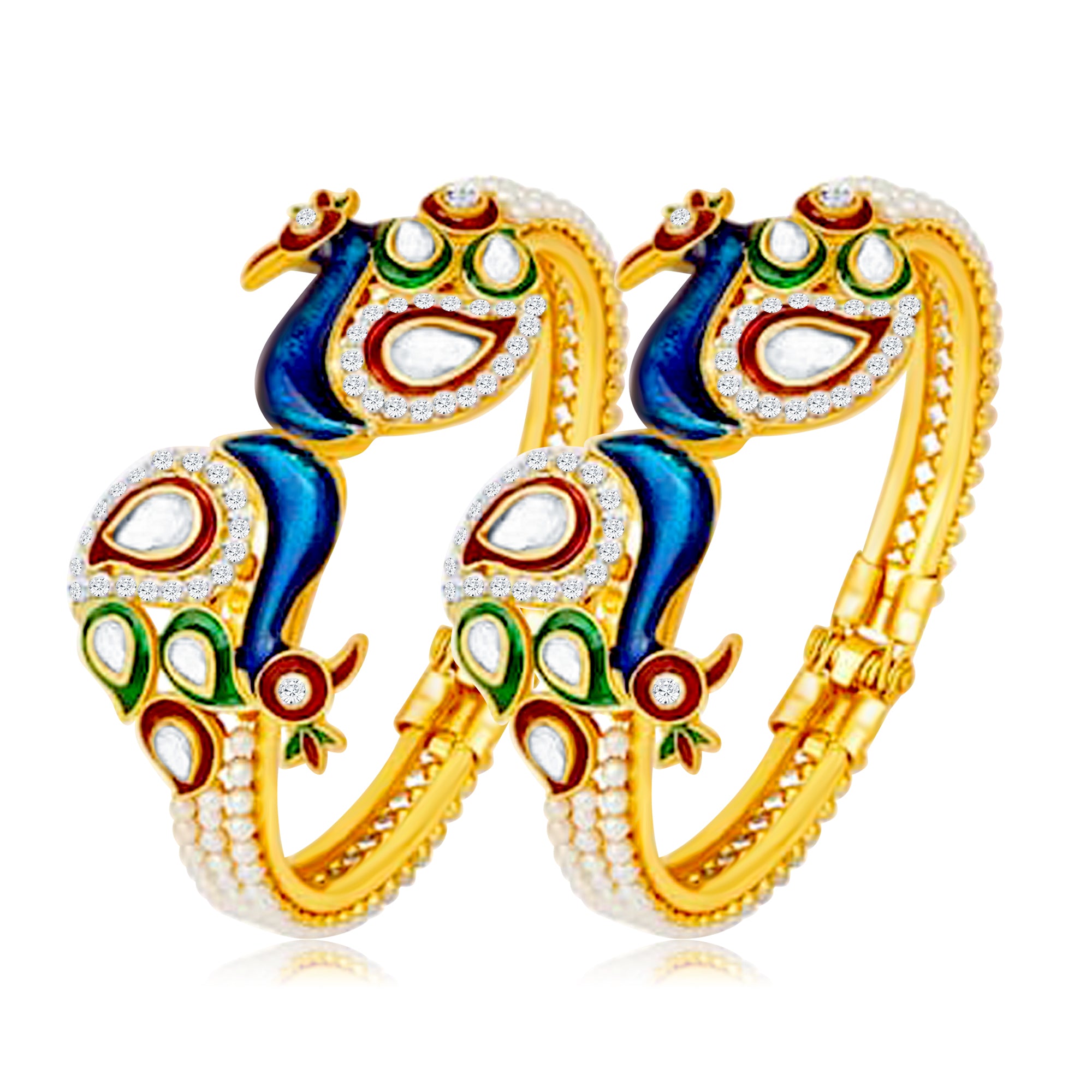 Sukkhi Stunning Gold Plated Meenakari Bangle Set Combo for Women