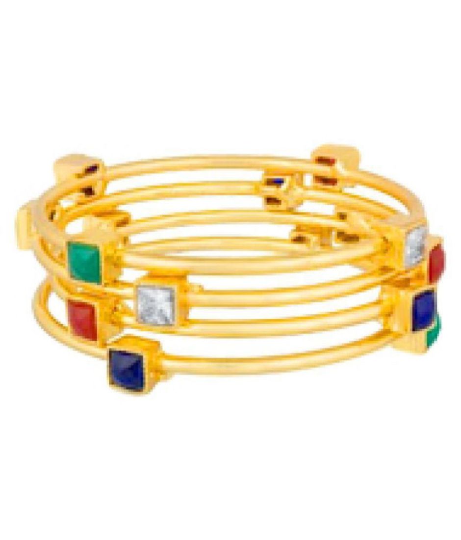 Sukkhi Stunning Gold Plated Meenakari Bangle Set Combo for Women
