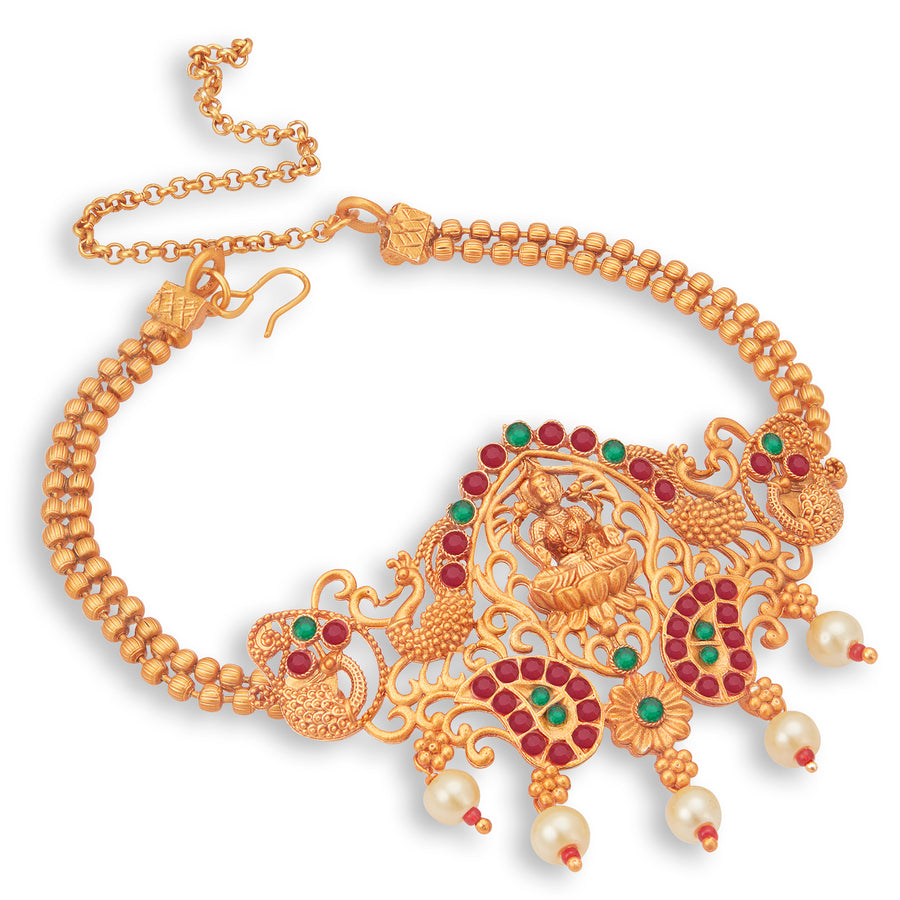 Sukkhi Ravishing Pearl Gold Plated Goddess Laxmi Bajuband for Women