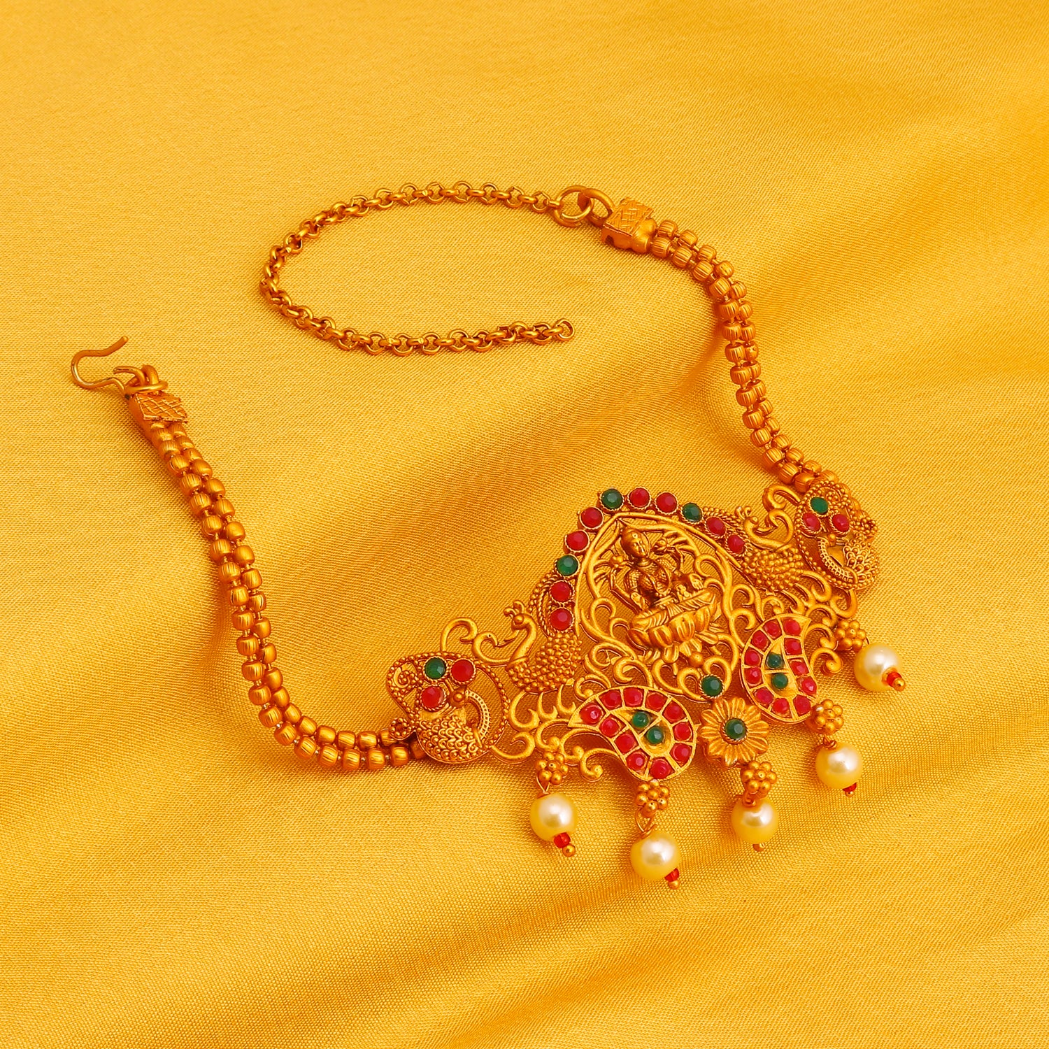 Sukkhi Ravishing Pearl Gold Plated Goddess Laxmi Bajuband for Women
