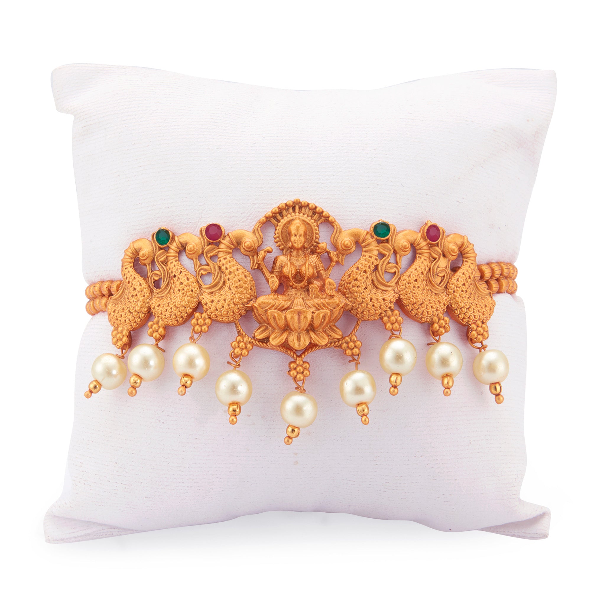 Sukkhi Gorgeous Pearl Gold Plated Goddess Laxmi Bajuband for Women