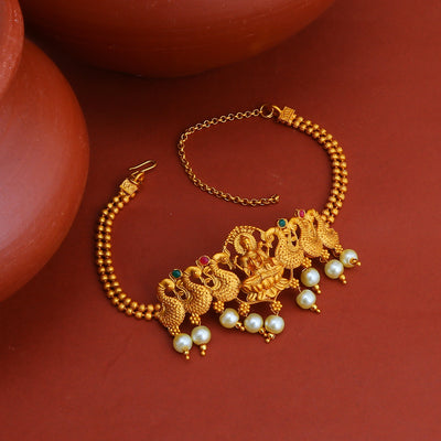 Sukkhi Gorgeous Pearl Gold Plated Goddess Laxmi Bajuband for Women
