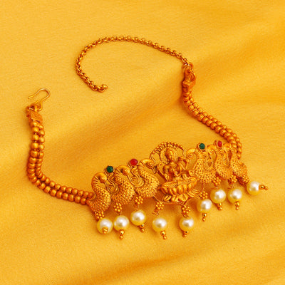 Sukkhi Gorgeous Pearl Gold Plated Goddess Laxmi Bajuband for Women