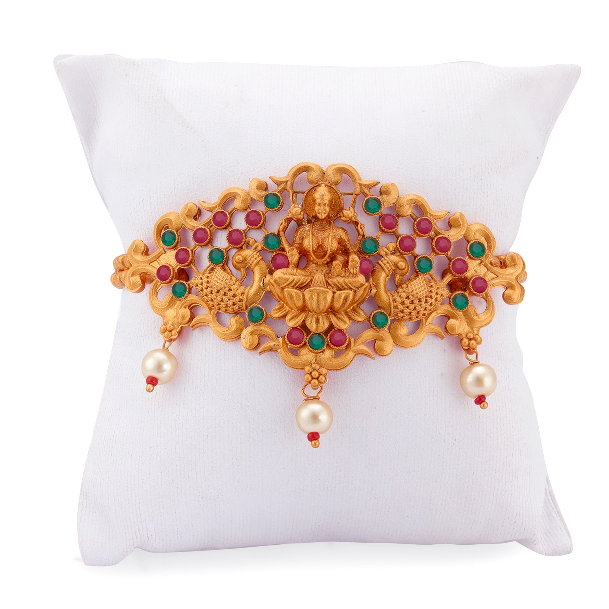 Sukkhi Sensational Pearl Gold Plated Goddess Laxmi Bajuband for Women