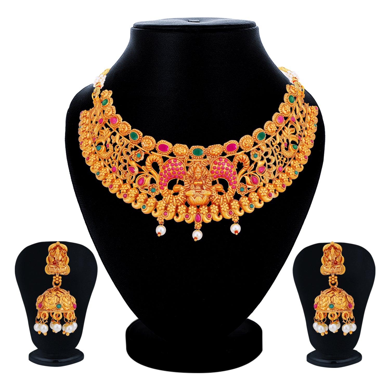 Sukkhi Incredible Gold Plated Temple Choker Necklace Set for Women