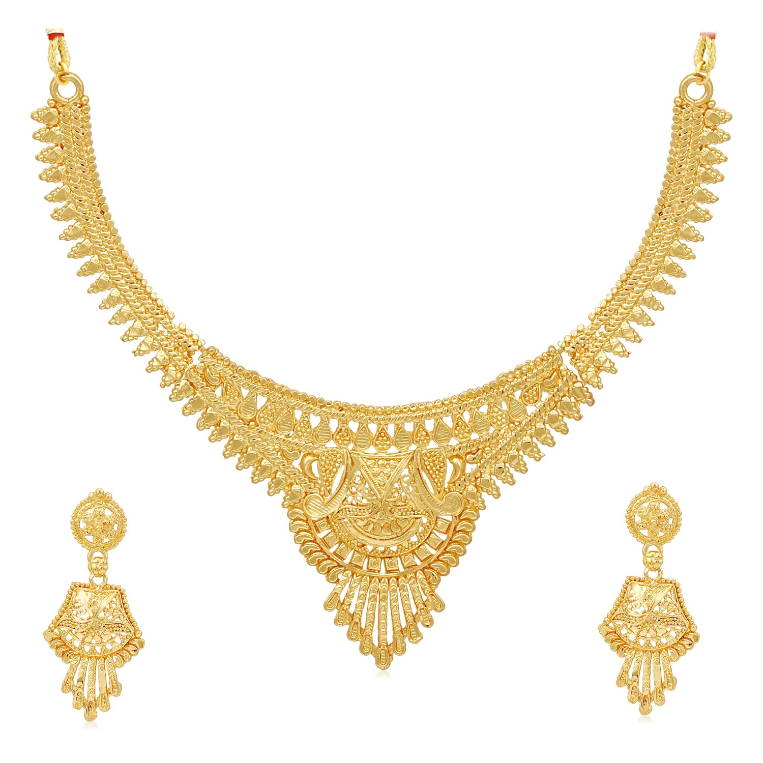 Sukkhi Exotic 24 Carat Gold Plated Choker Necklace Set for Women