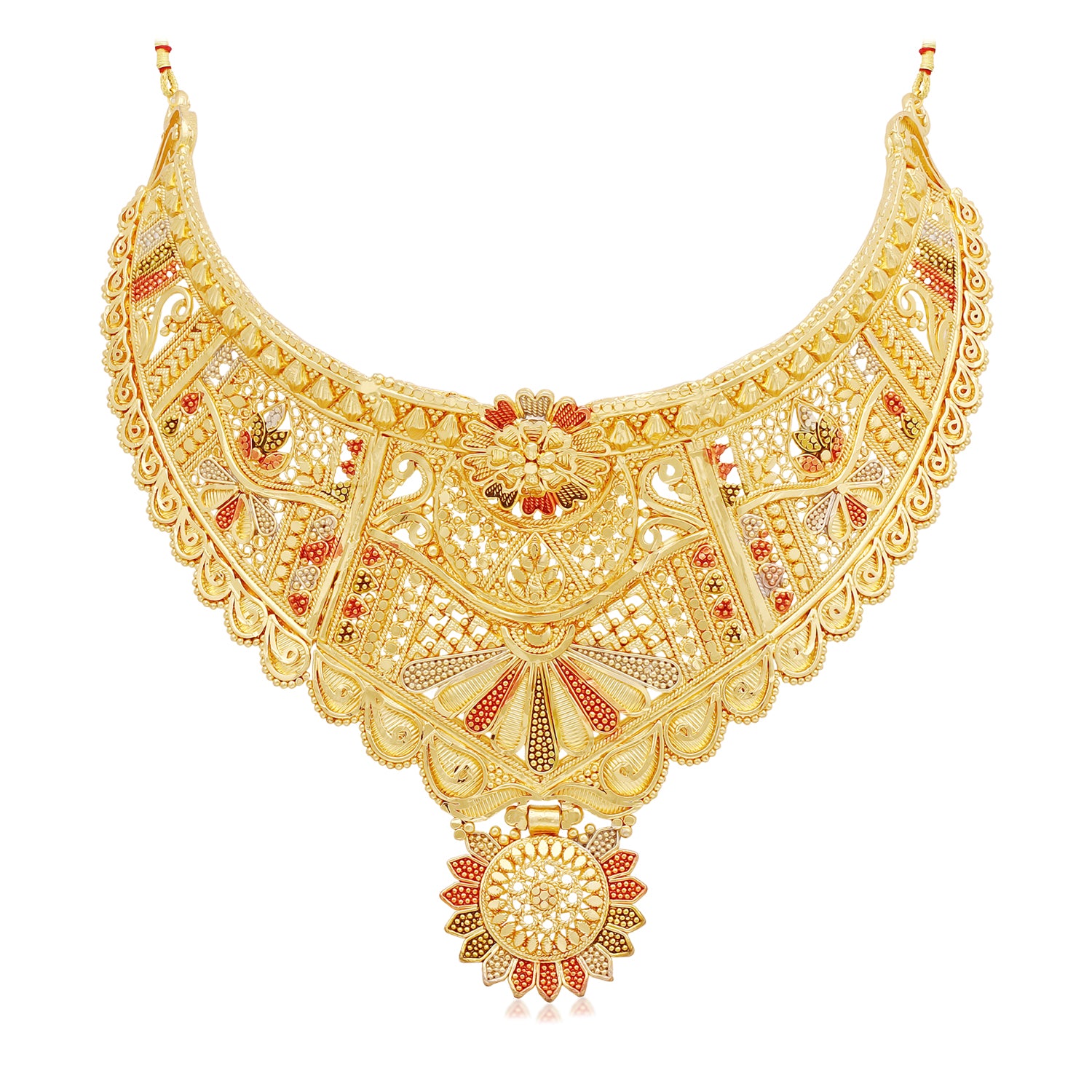 Modern Wedding Wear Ladies 24K Gold Necklace Set, 30gm at Rs 164000/set in  Udangudi
