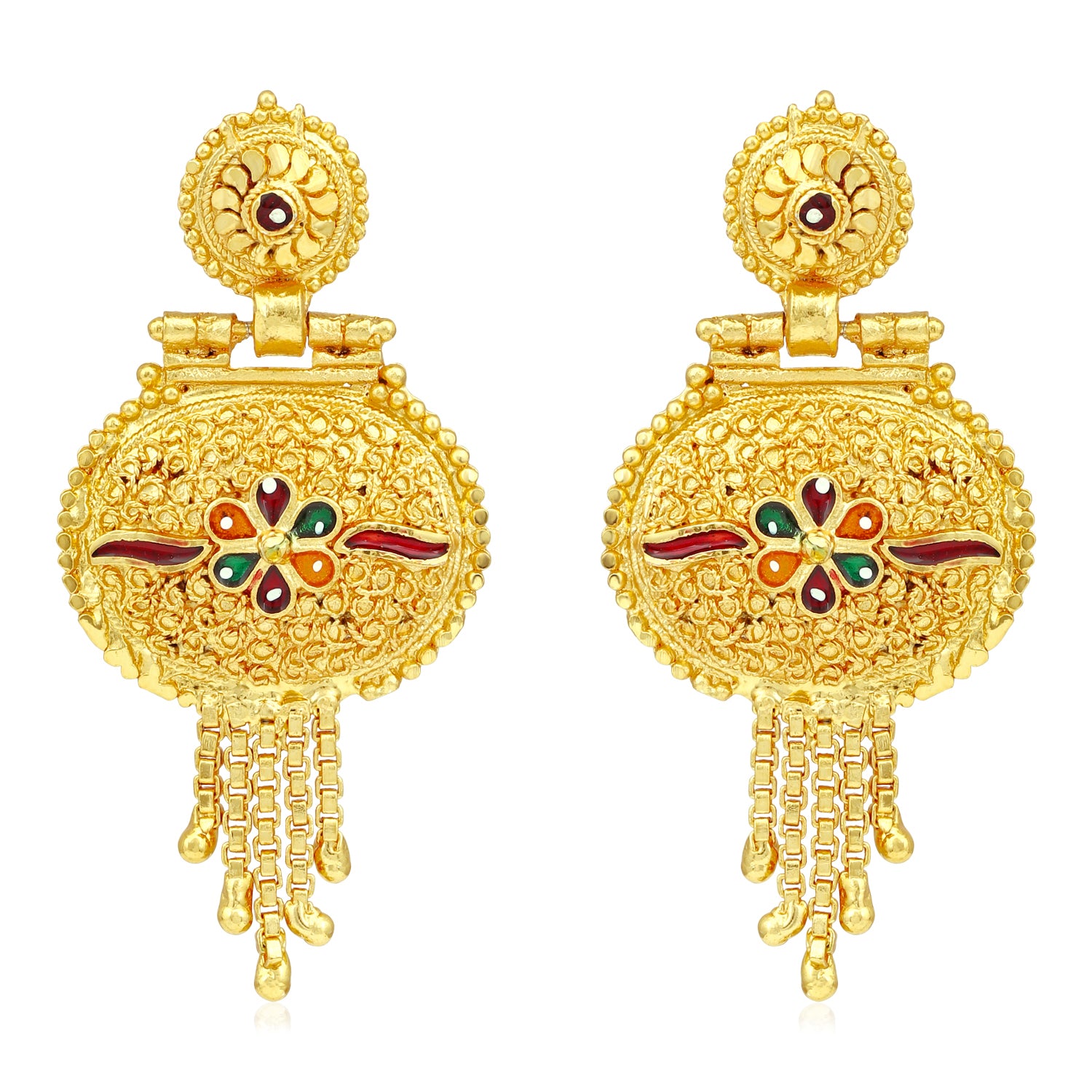 Sukkhi Lovely 24 Carat Gold Plated Meenakari Choker Necklace Set for Women