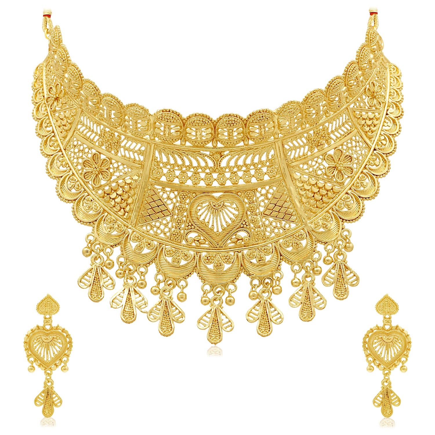 Sukkhi Spectacular 24 Carat Gold Plated Choker Necklace Set for Women