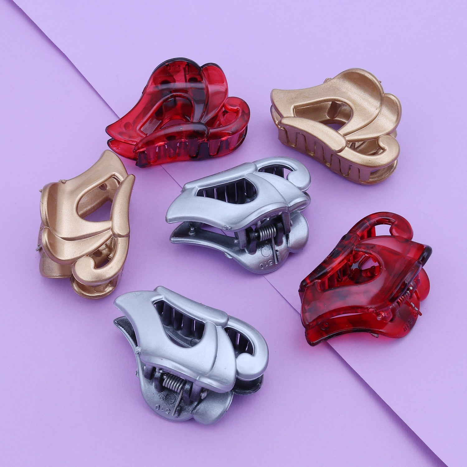 Sukkhi Fancy Butterfly Hair Clip Hair Accessories for Women and Girl (Pack of 6) (Size: M)