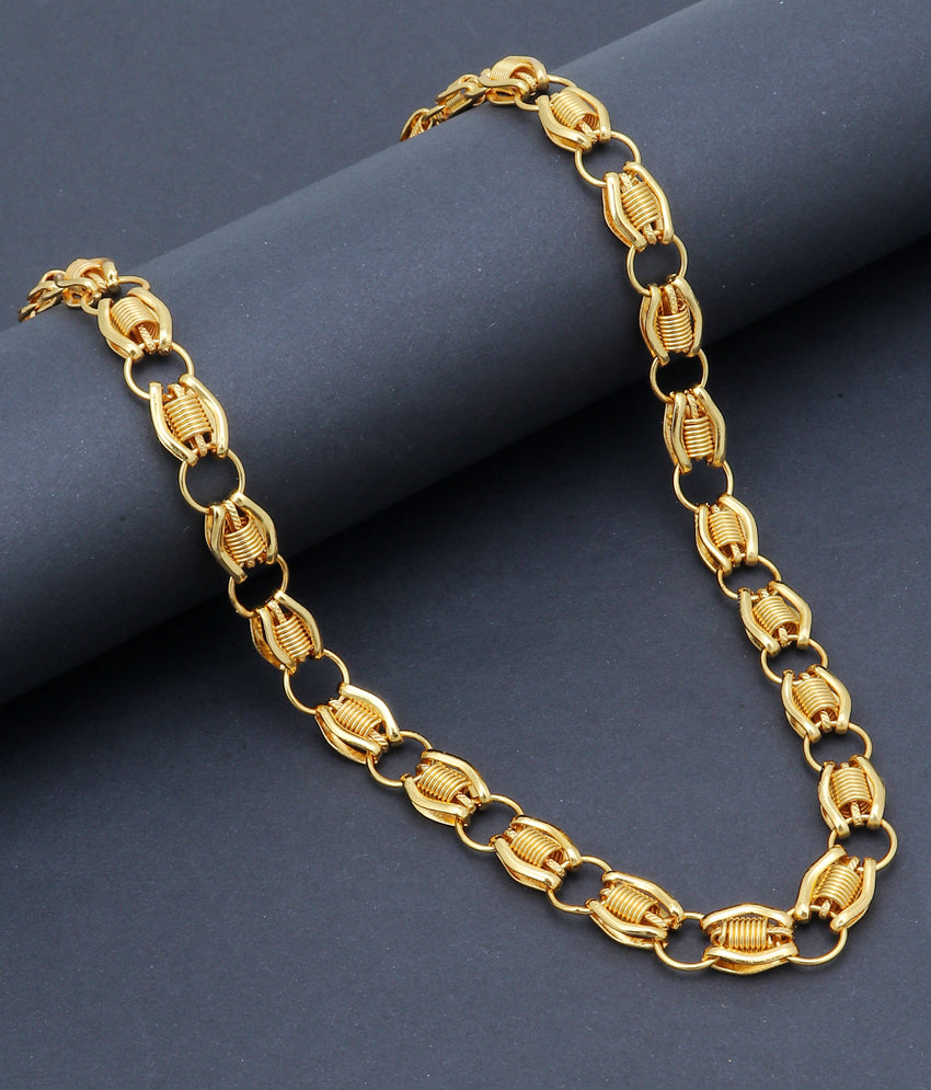 Sukkhi Sparkling Gold Plated Link Chain for Men