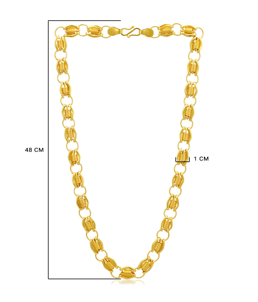 Sukkhi Sparkling Gold Plated Link Chain for Men