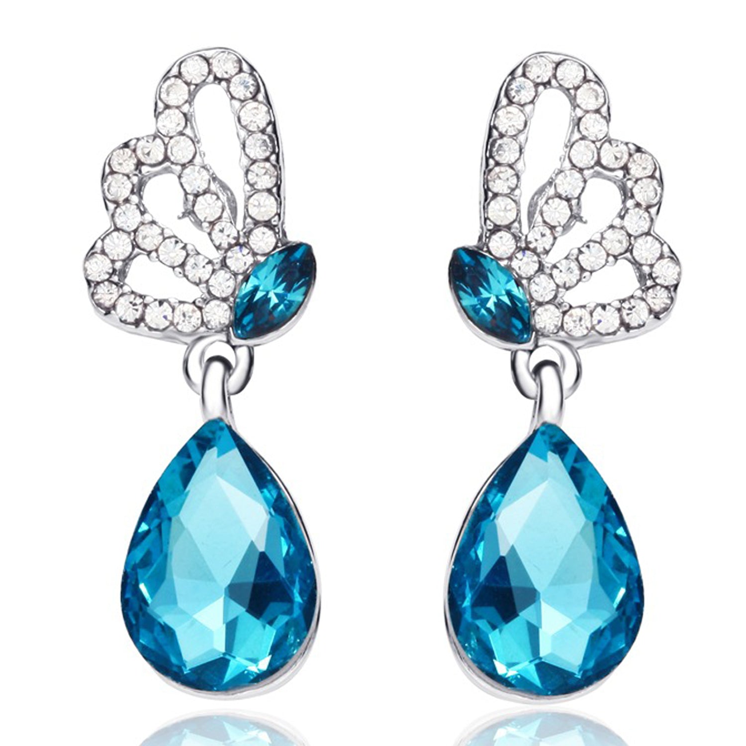 Scintillare by Sukkhi Amazing Gold and Rhodium Plated Crystals from Swarovski Dangle Pair of 3 Earring Combo For Women