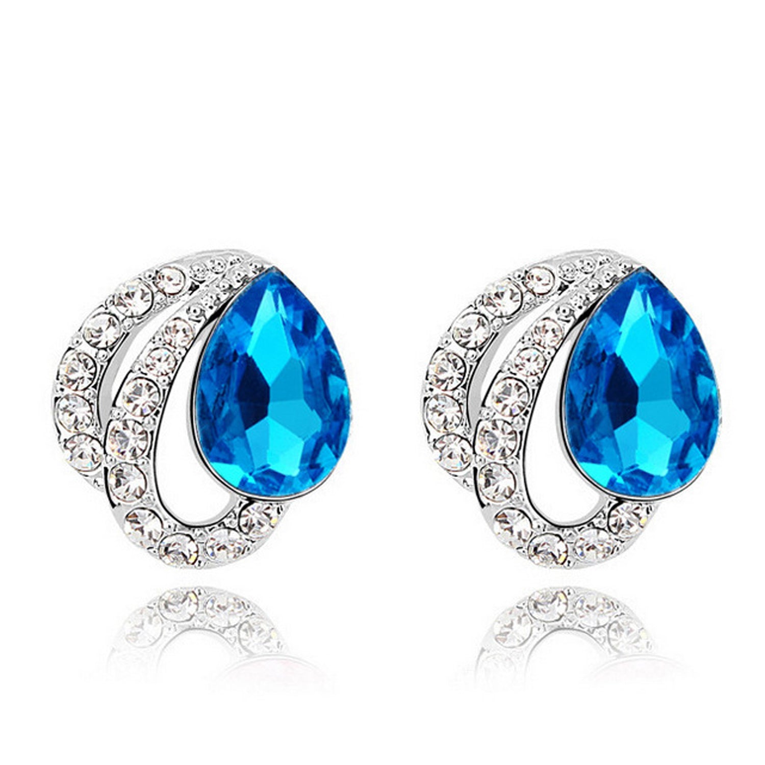 Scintillare by Sukkhi Classy Rhodium Plated Crystals from Swarovski Dangle Pair of 3 Earring Combo For Women