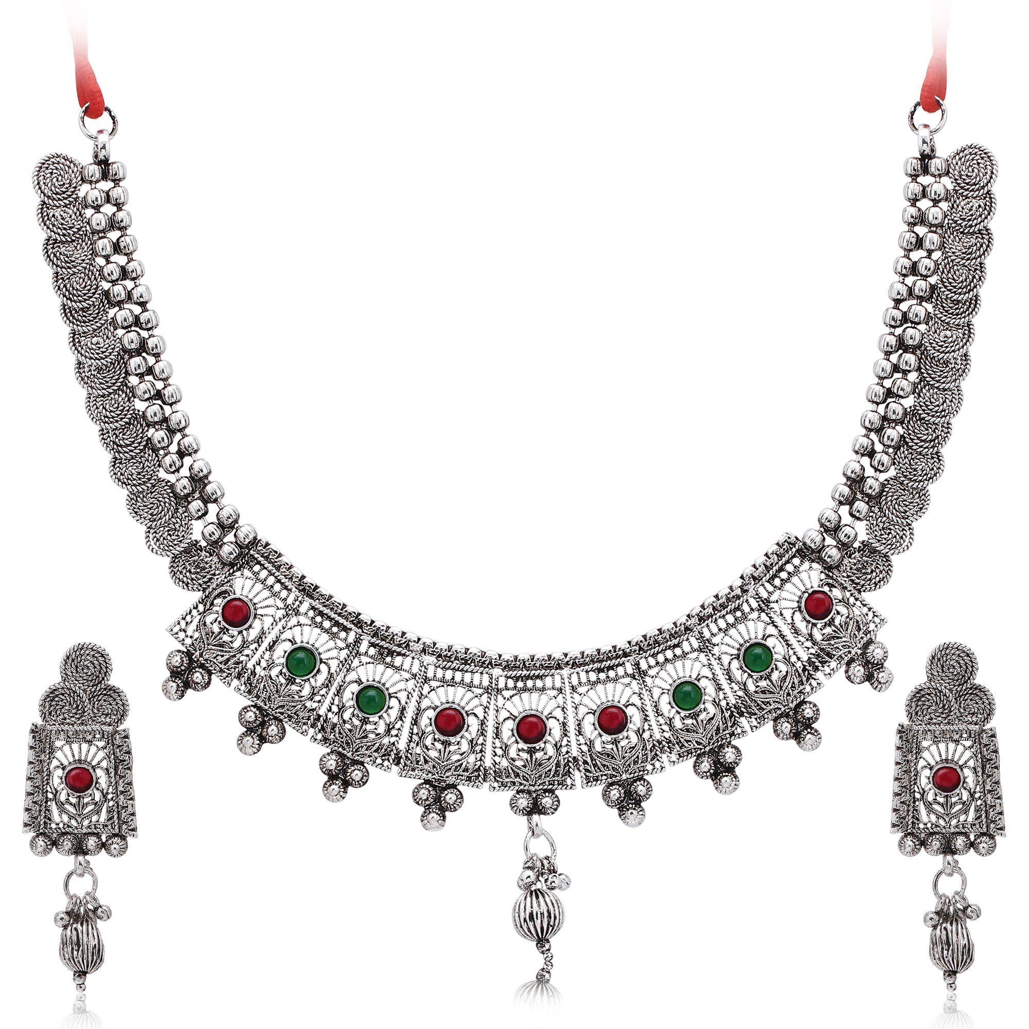 Sukkhi Sensational Oxidised Choker Necklace Set for Women