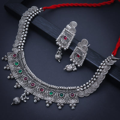 Sukkhi Sensational Oxidised Choker Necklace Set for Women