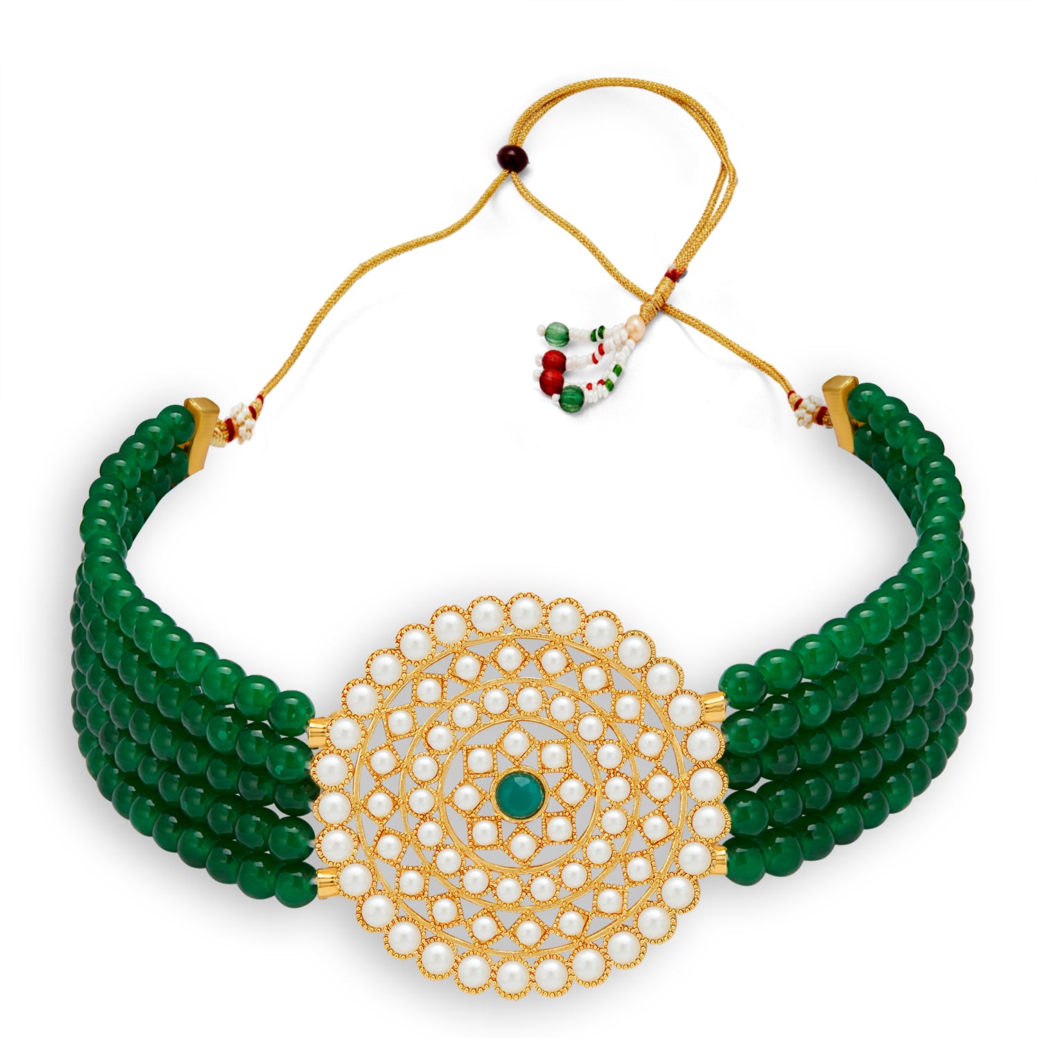 Sukkhi Lavish Gold Plated Pearl Choker Necklace Set for Women