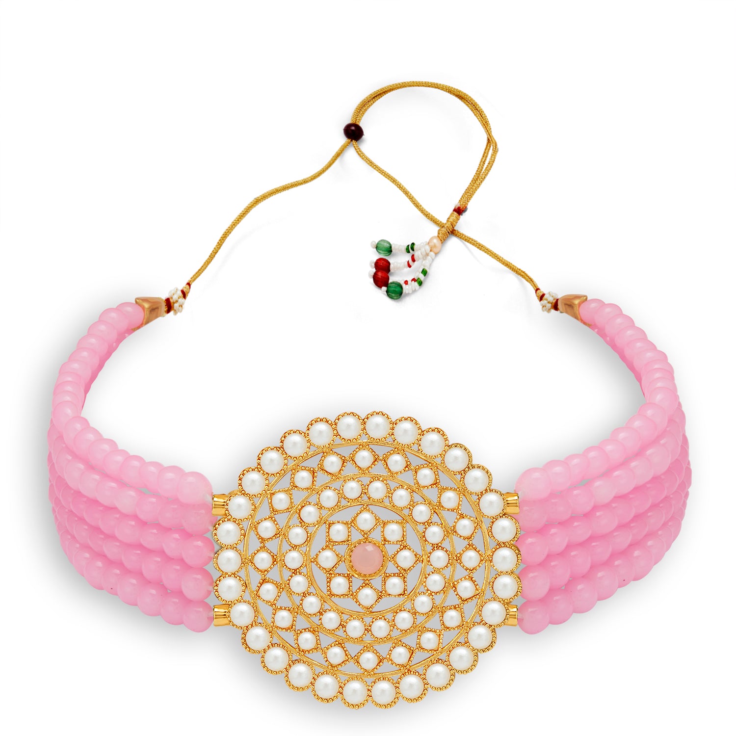 Sukkhi Lavish Gold Plated Pearl Choker Necklace Set for Women