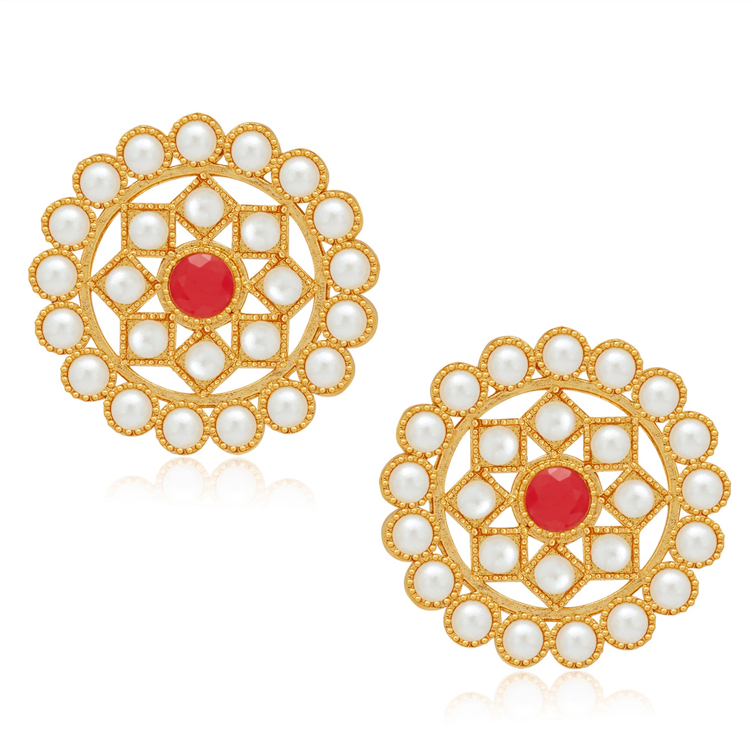 Sukkhi Lavish Gold Plated Pearl Choker Necklace Set for Women