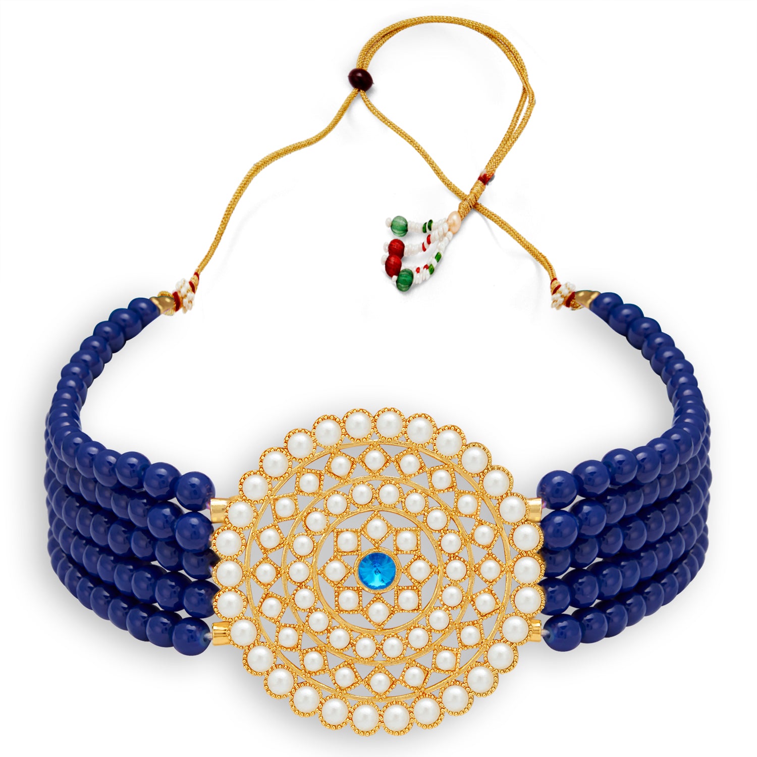 Sukkhi Lavish Gold Plated Pearl Choker Necklace Set for Women