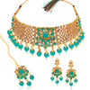 Sukkhi Amazing Gold Plated LCT & Sky Blue Pearl Choker Necklace Set for Women