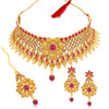 Sukkhi Ethnic LCT Gold Plated Floral Choker Necklace Set for Women