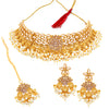 Sukkhi Floral Gold Plated LCT & Pearl Choker Necklace Set for Women