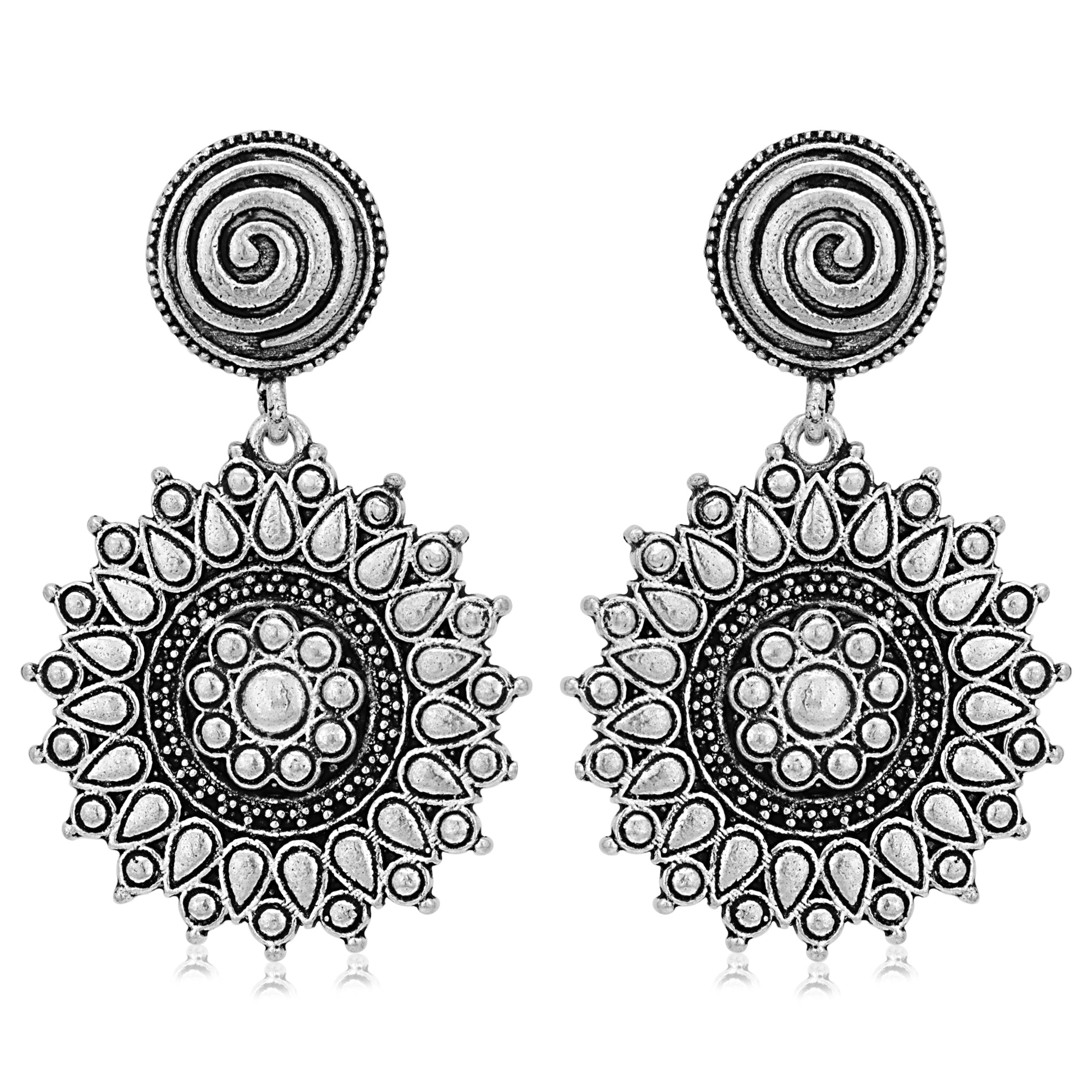 Sukkhi Trendy Oxidised Floral Dangle Earring for Women