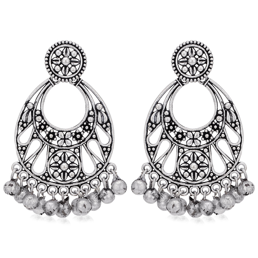 Sukkhi Marvelous Oxidised Chandbaali Earring for Women