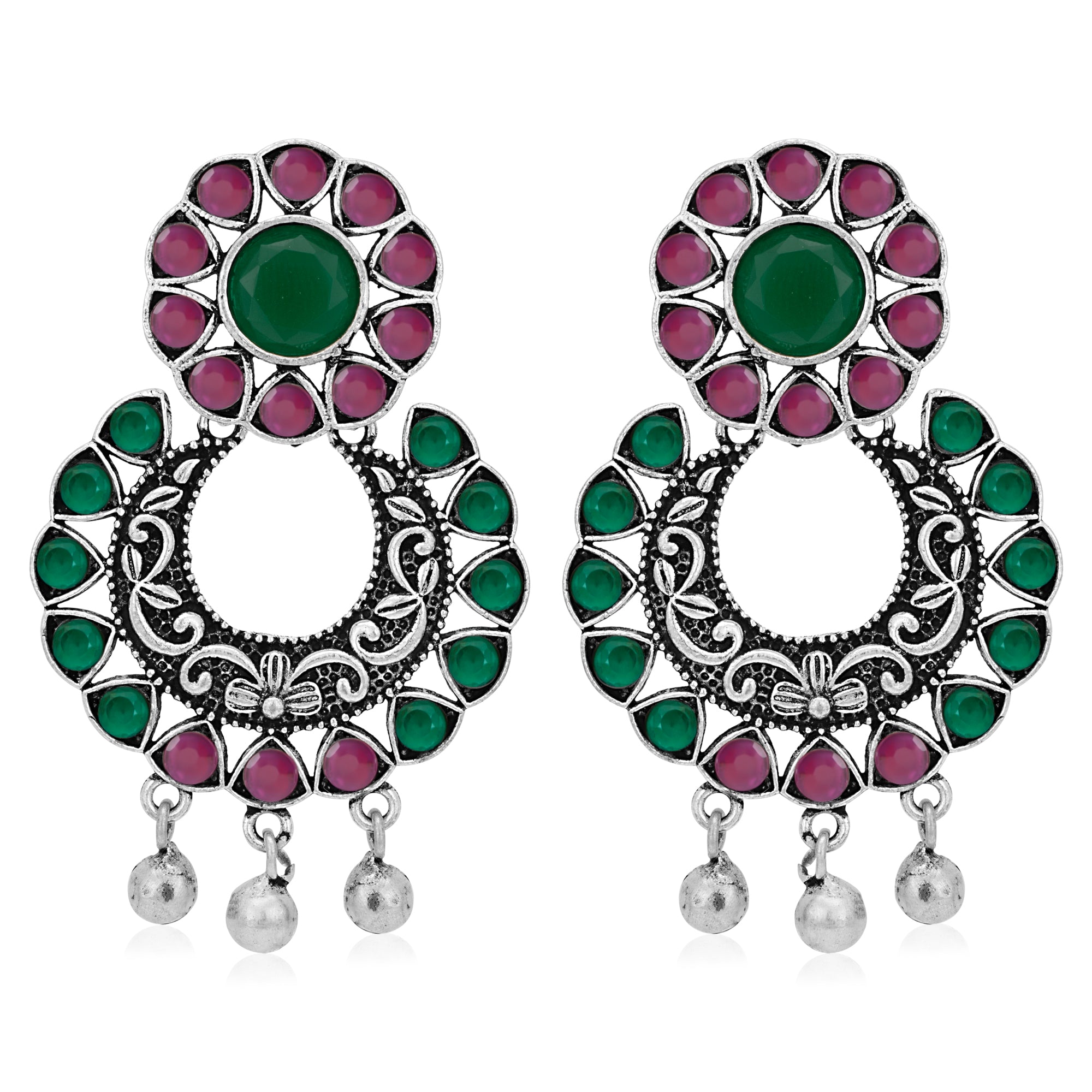 Sukkhi Amazing Oxidised Floral Chandbaali Earring for Women