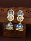 Sukkhi Amazing Pearl Gold Plated Kundan Meenakari Jhumki Earring for Women