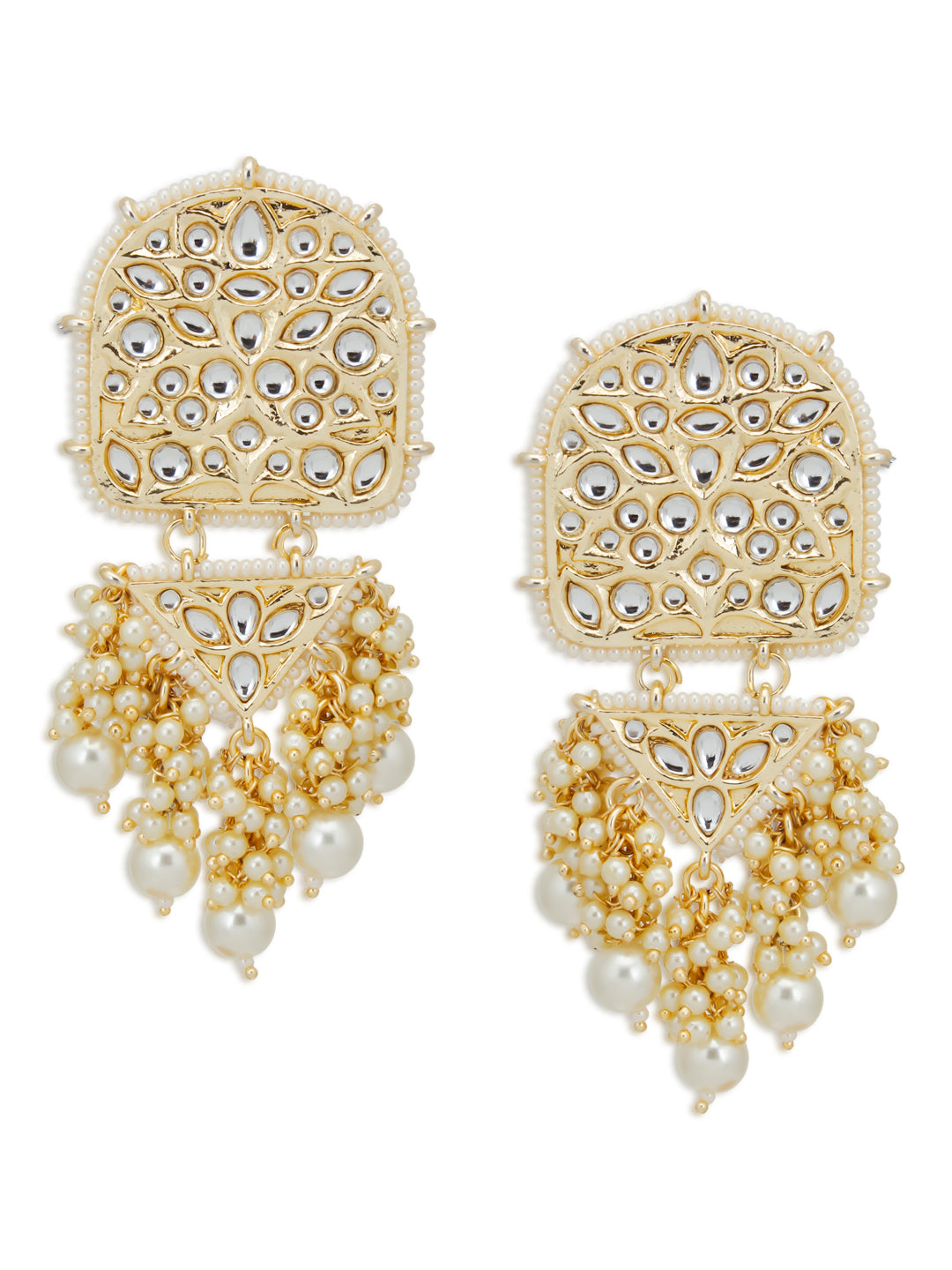 Sukkhi Dazzling Pearl Gold Plated Kundan Dangle Earring for Women