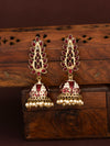 Sukkhi Delightful Pearl Gold Plated Meenakari Jhumki Earring for Women