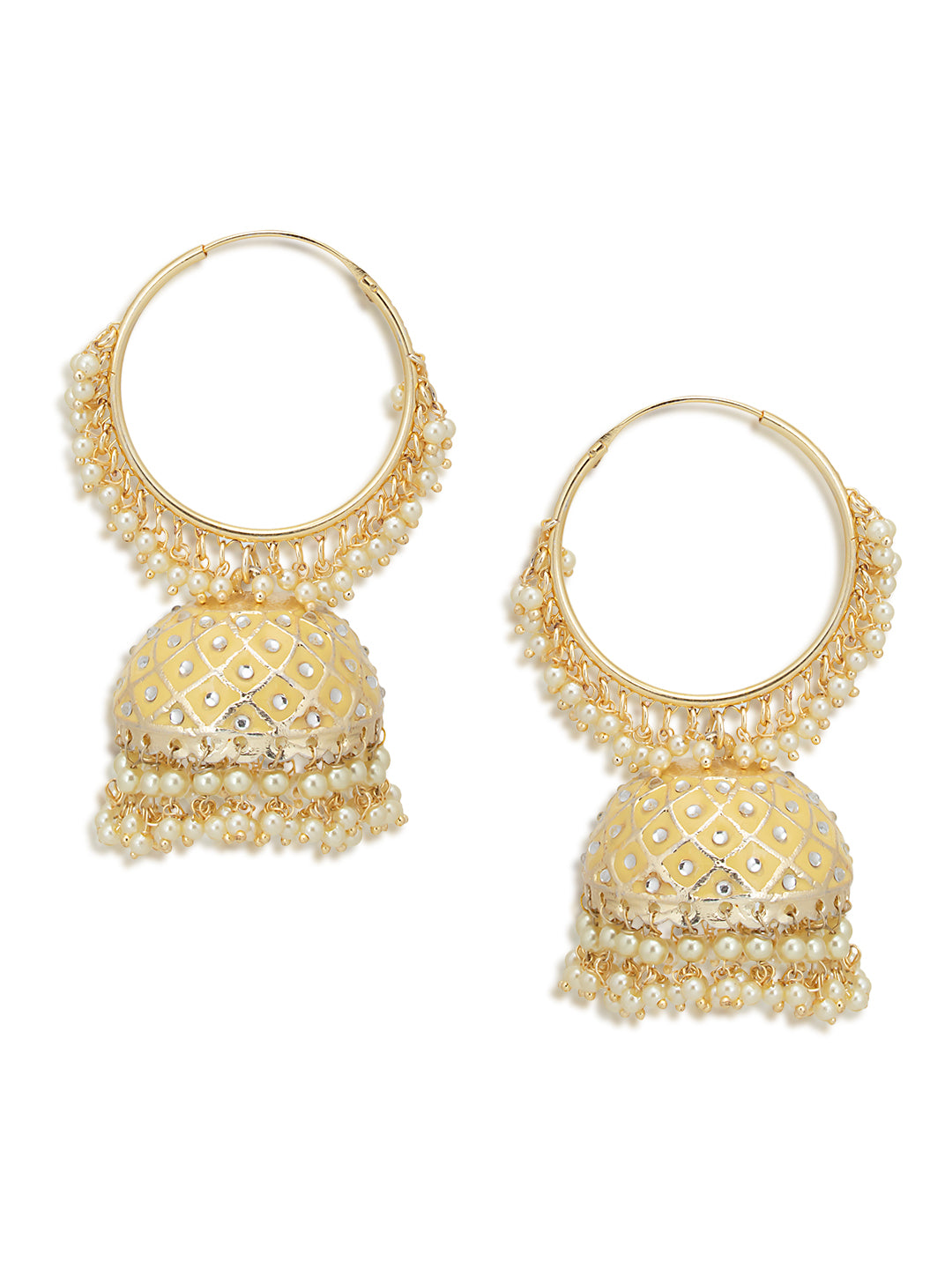 Sukkhi Glimmery Gold Plated Pearl Jhumki Earring for Women