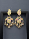 Sukkhi Ethnic Pearl Gold Plated Kundan Meenakari Chandelier Earring for Women