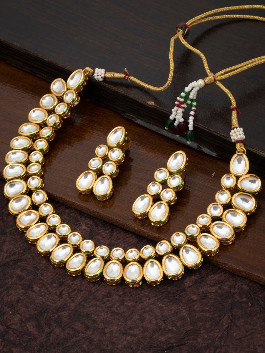Sukkhi Glorious Gold Plated Kundan Choker Necklace Set for Women (SKR73295)