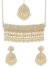 Sukkhi Incredible Pearl Gold Plated Kundan Choker Necklace Set for Women