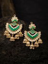 Sukkhi Glittery Pearl Gold Plated Kundan Meenakari Chandelier Earring for Women