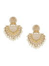 Sukkhi Glitzy Pearl Gold Plated Kundan Chandbali Earring for Women