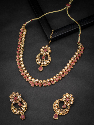 Sukkhi Lovely LCT Gold Plated Choker Necklace Set for Women