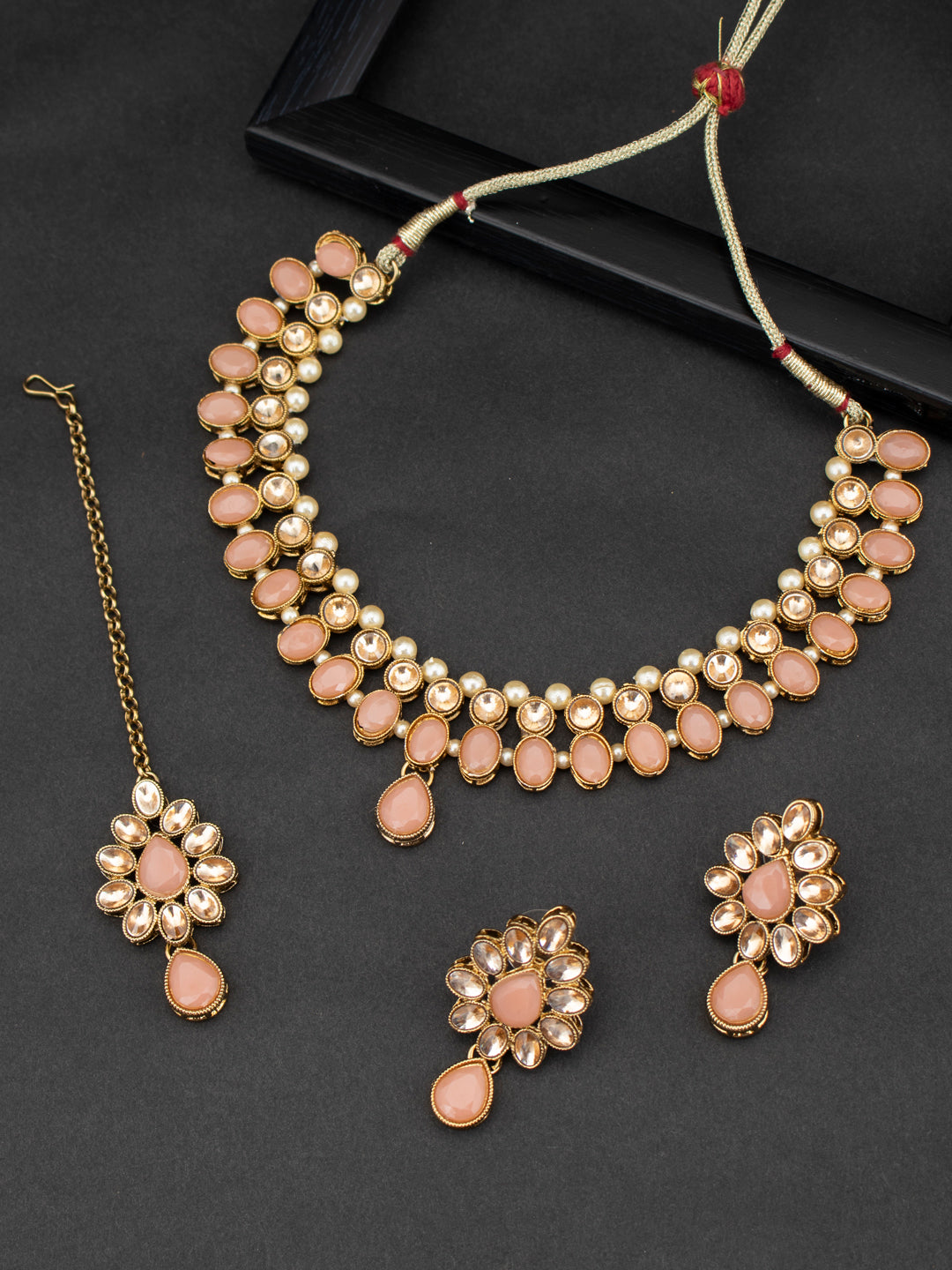 Sukkhi Sparking LCT Gold Plated Pearl Choker Necklace Set for Women