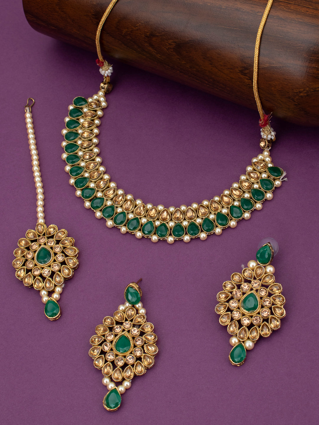 Sukkhi Lovely LCT Gold Plated Pearl Choker Necklace Set for Women