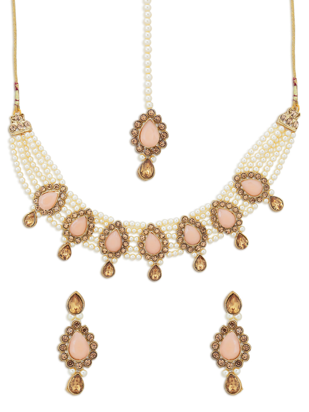 Sukkhi Lavish LCT Gold Plated Pearl Choker Necklace Set for Women