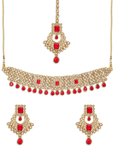 Sukkhi Fancy LCT Gold Plated Choker Necklace Set for Women