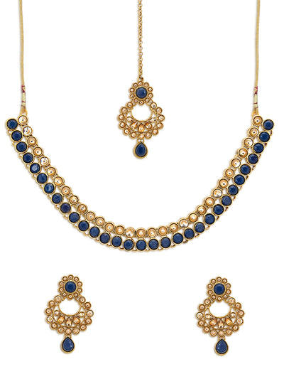 Sukkhi Gleaming LCT Gold Plated Choker Necklace Set for Women