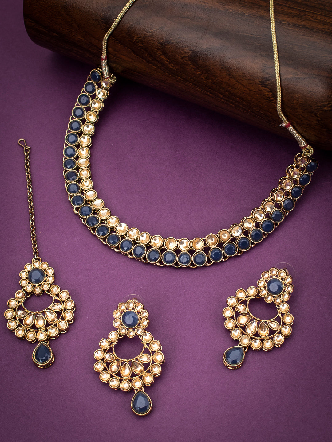 Sukkhi Gleaming LCT Gold Plated Choker Necklace Set for Women